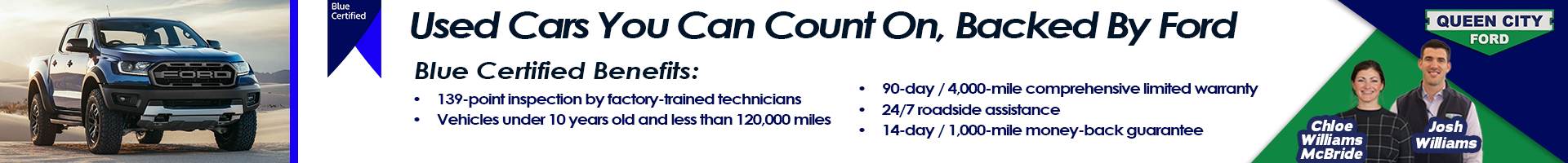 Used cars can count on, backed by ford